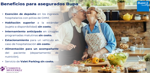 BENEFICIOS, CUADRO DESCRIPTIVO CON UNA IMAGEN DE UNA PAREJA MAYOR