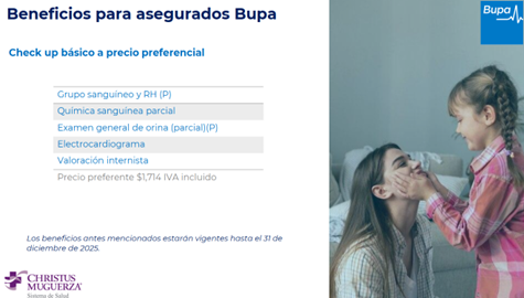BENEFICIOS PARA ASEGURADOS seguro BUPA NACIONAL PLUS