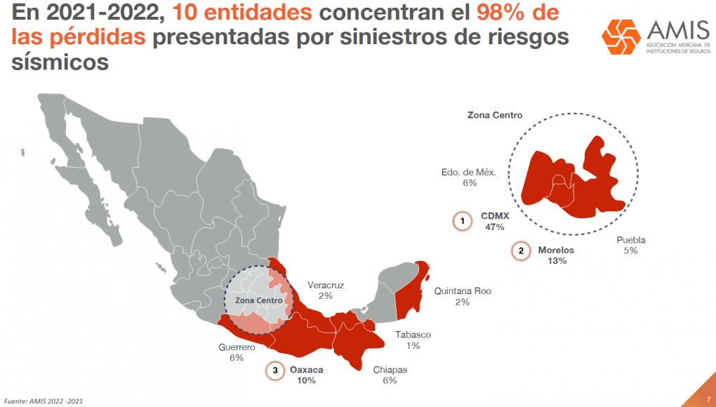 Mapa de México, señala las entidades que mayor riesgo tienen de sufrir afectaciones por un sismo, seguro PyMES.