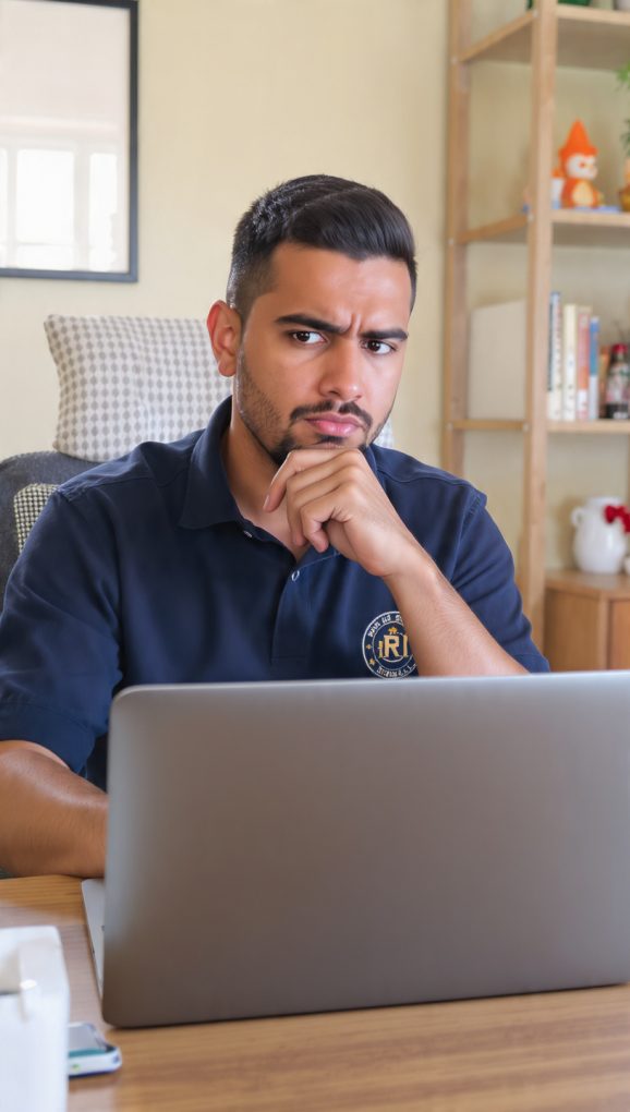 persona pensativa, enfrente de una laptop, Qcontigo #salud